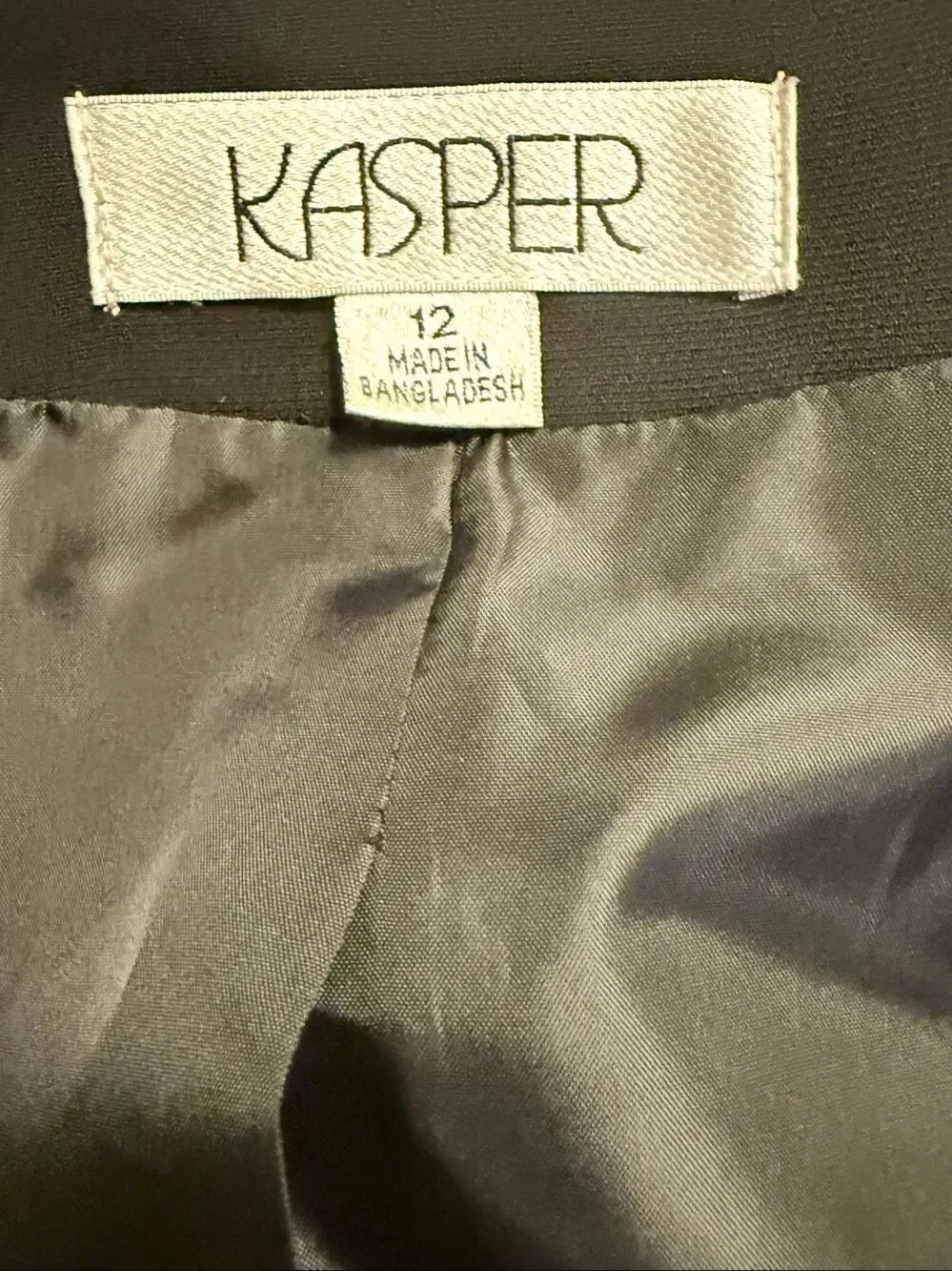 Kasper Women’s Open Front Houndstooth Blazer Sz. 12 Black Gray Office Career